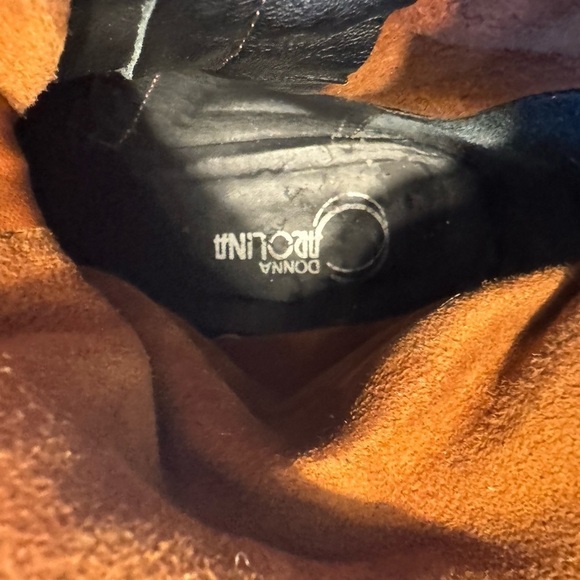 Donna Carolina Italian LEATHER booties. Size 40.5 EU. 9 US Brown COWBOY STYLE - Picture 8 of 11